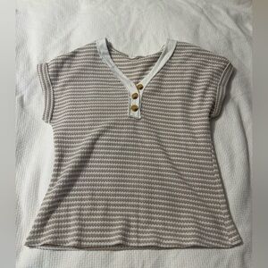 Striped women’s blouse with Button Detail - NWOT